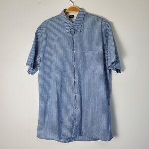 Saint James Blue Striped Cotton Casual Button Down Shirt